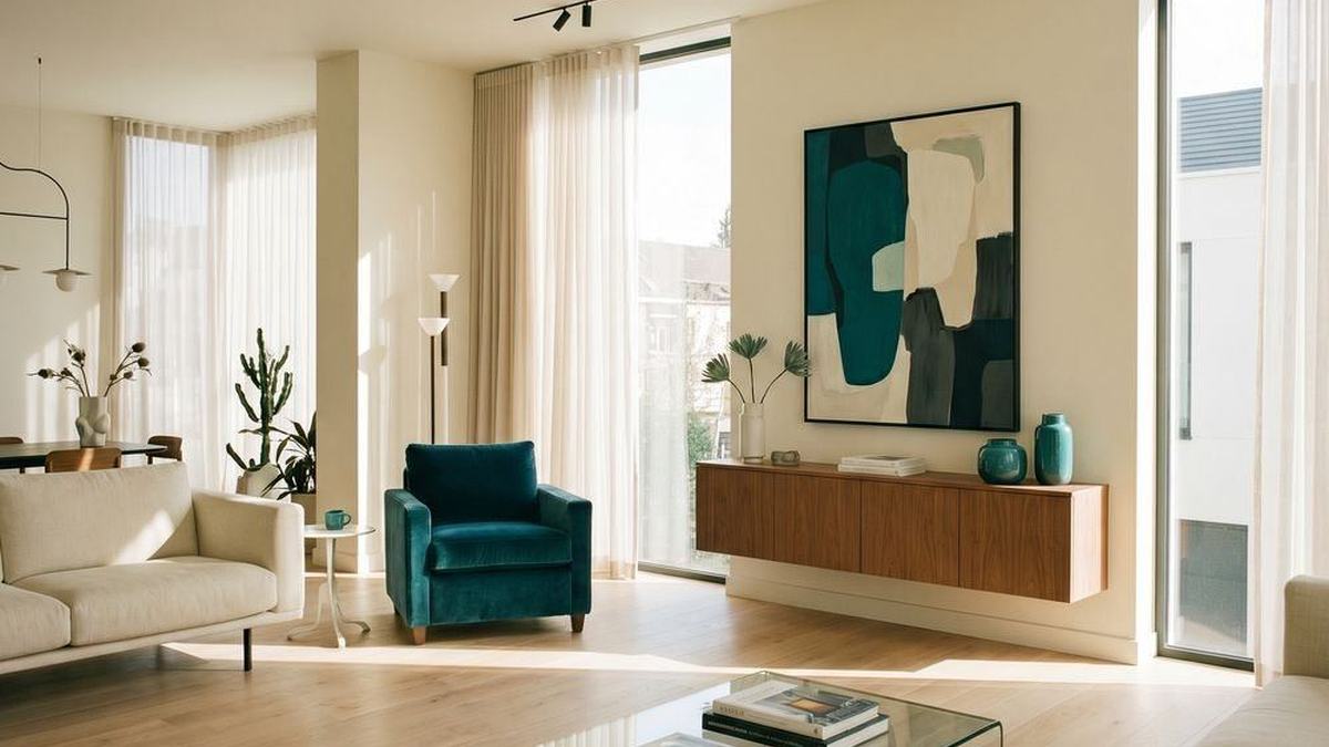 bright organized living room with simple home habits
